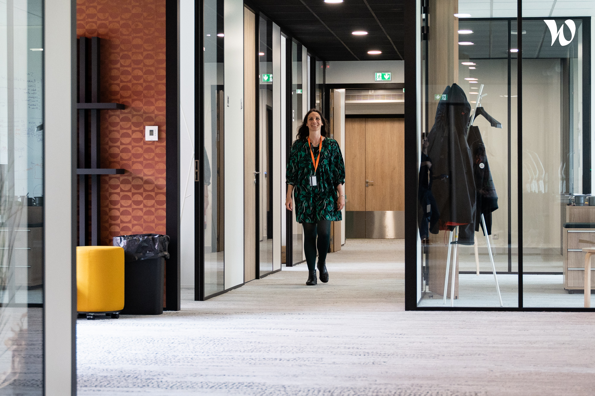 Mannaïg walking through the hallways at Cailabs' new offices